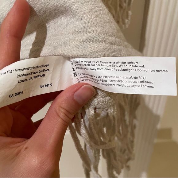 Anthropologie Swingy Fringe Poncho with Embroidered Flowers - Picture 7 of 7